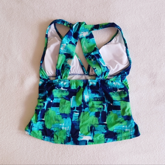 VENUS Blue and Green Tankini Top, Size S - Picture 5 of 9